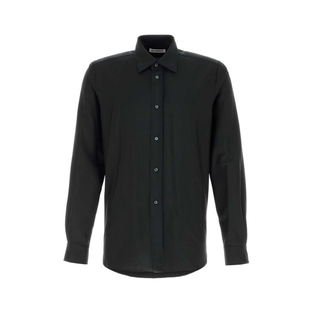 Jil Sander Men Black Wool Blend Shirt